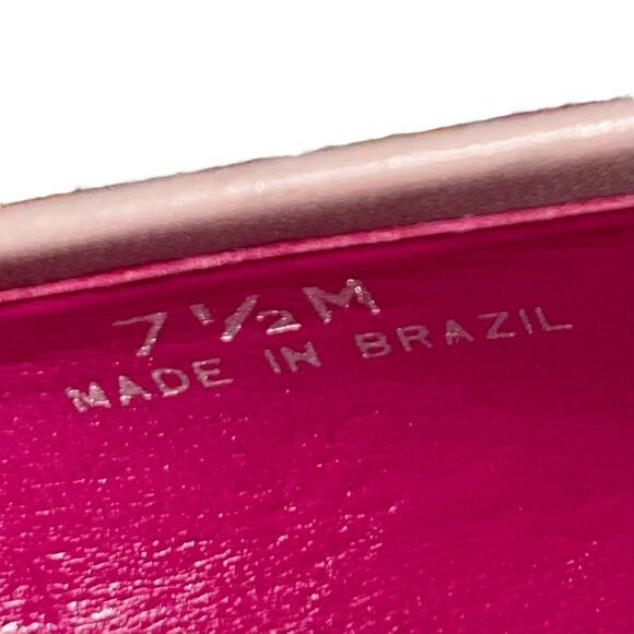 Ann Taylor Flats Leather Reptile Croc Blush Slip On Pointed Toe Shoes - Picture 7 of 10